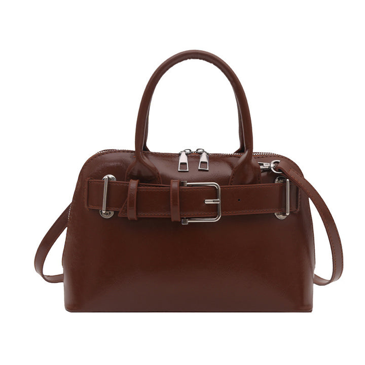 Strukturierte Doppelgriff-Handtasche Karnz