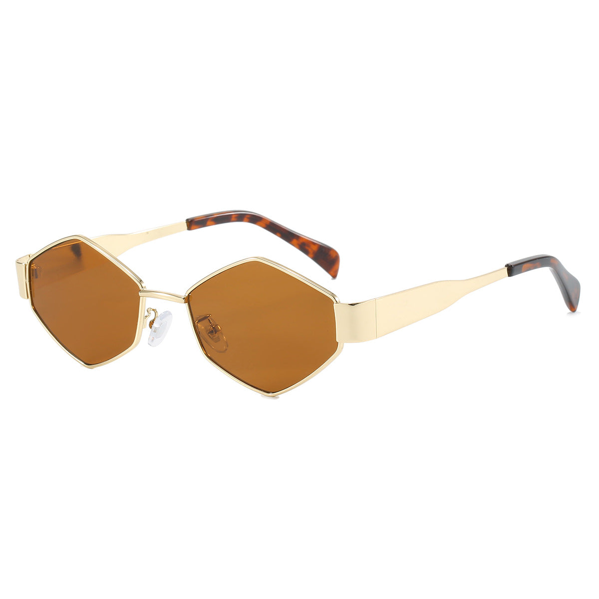 Damen moderne geometrische Sonnenbrille mit hochwertigem Metallrahmen Karnz