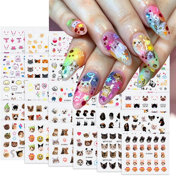 Kat-Themen Nagelkunst Aufkleber