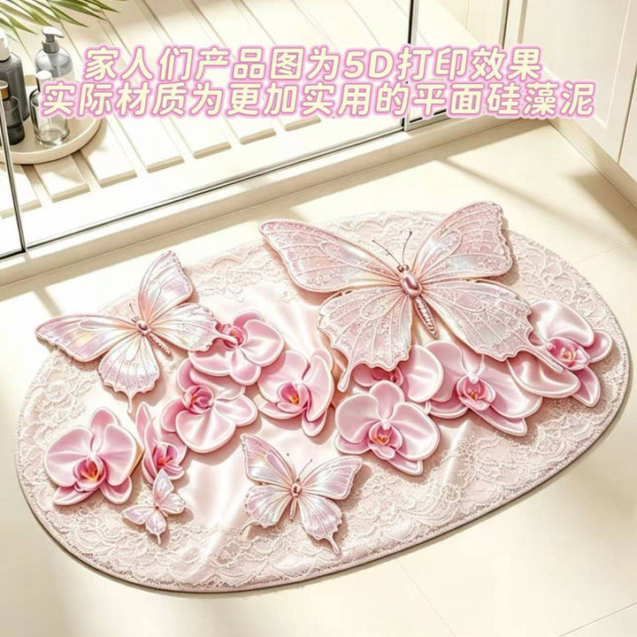 Luxuriöse Blumenmuster-Badematte