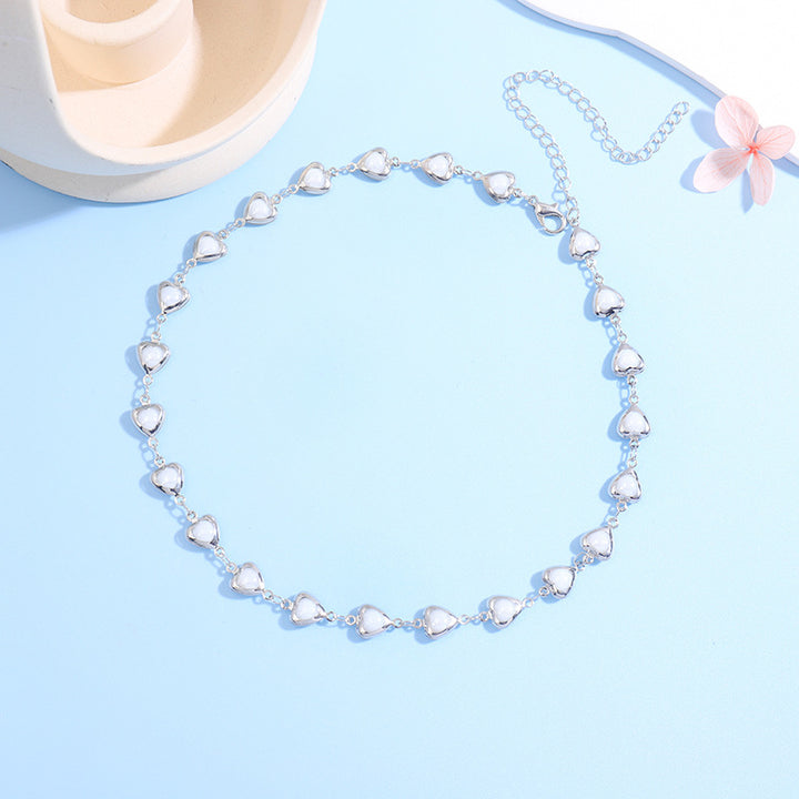 Herzförmige Edelstein Choker Halskette Karnz