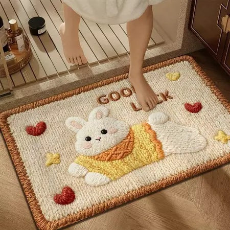 Niedlicher Bunny-Themen Badezimmerteppich