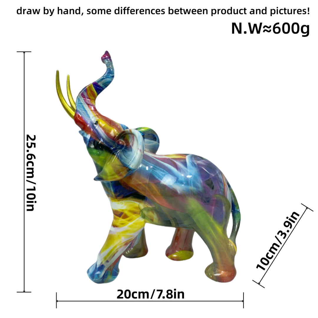 Kreative Elefantenfigur mit farbenfrohem Design Karnz