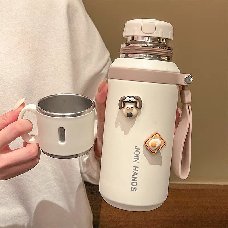 Damen Isolierte Edelstahl-Trinkflasche mit Anti-Rutsch-Griff Karnz