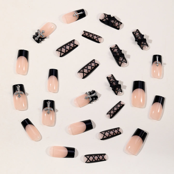 Gothic Eleganz Lange Nagelkunst Verlängerungen Karnz