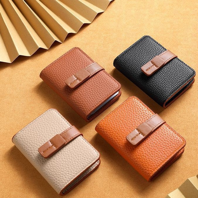 Texturiertes Leder-Kartenhalter-Wallet Karnz