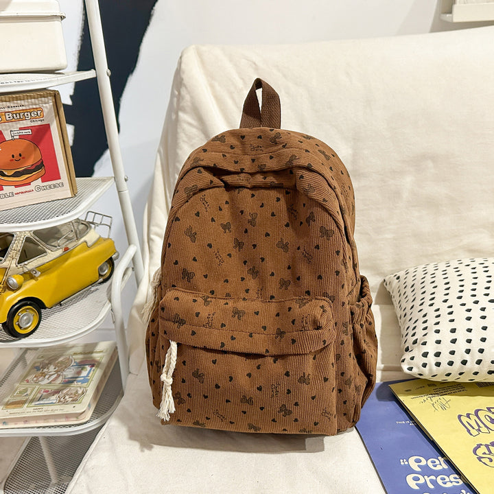 Texturierter Cordura-Rucksack mit Herzmuster