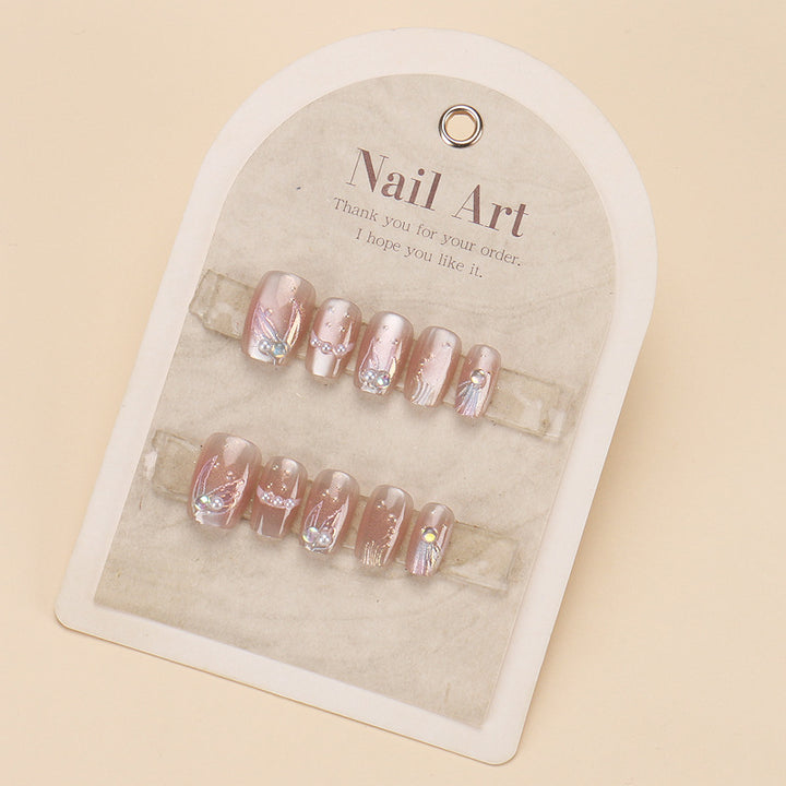 Glamouröses Press-On Nagelkunst-Set mit stylishen Edelstein-Akzenten Karnz