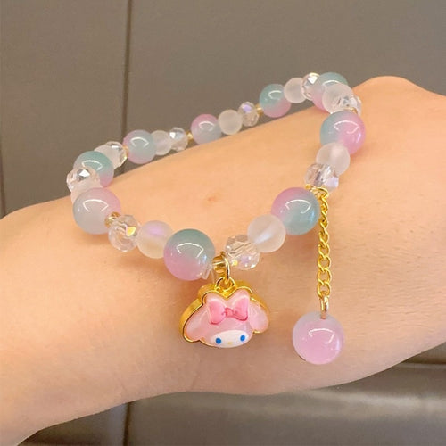 Verspieltes Armband mit Bunten Glasperlen und Anhänger Karnz