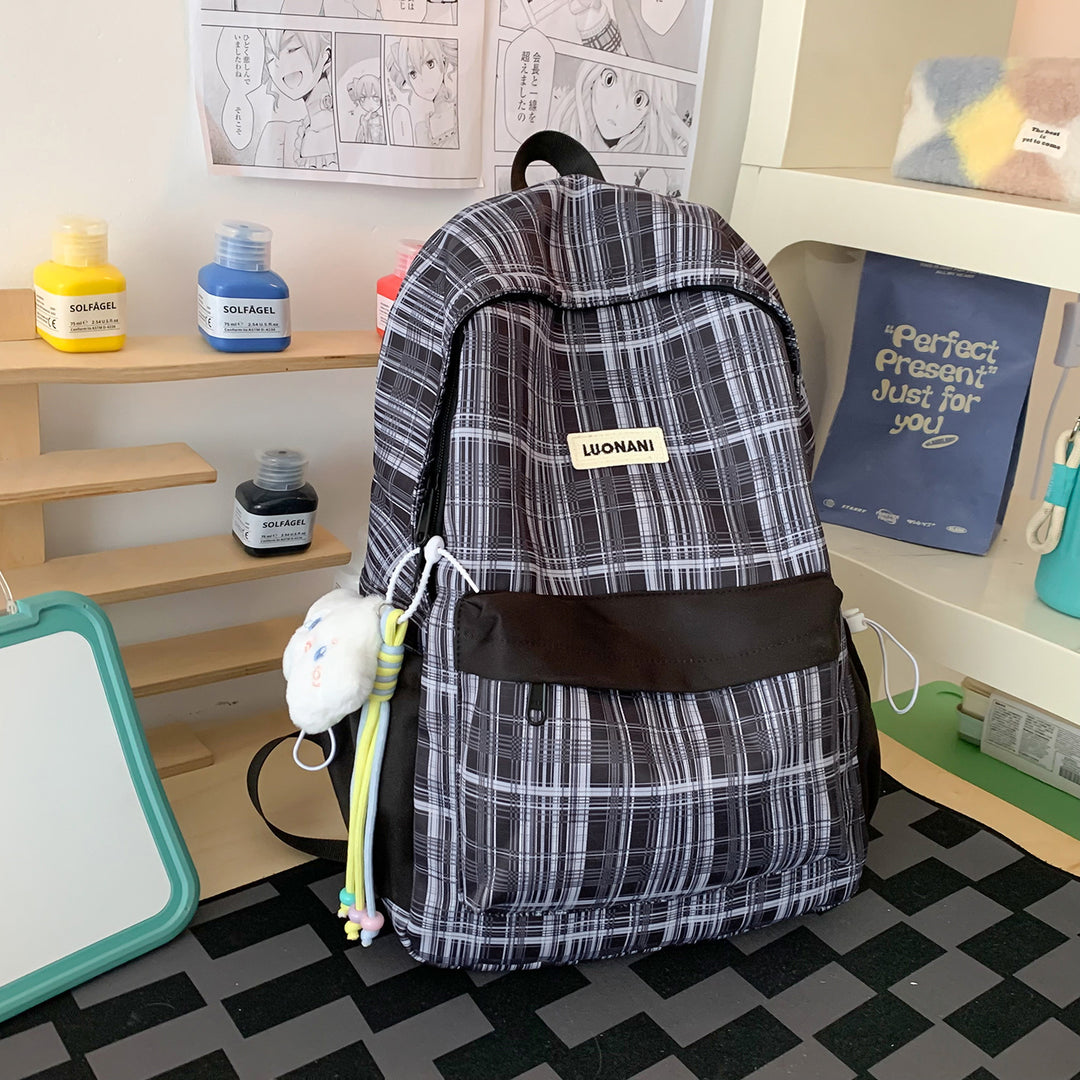 Chic Kariert Lässig Rucksack Karnz