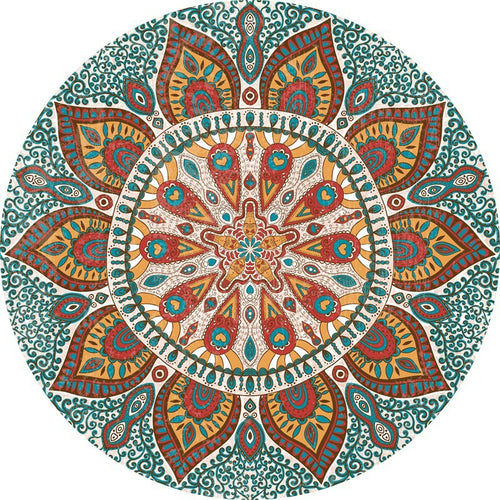 Mandala-inspirierter dekorativer Teppich Karnz