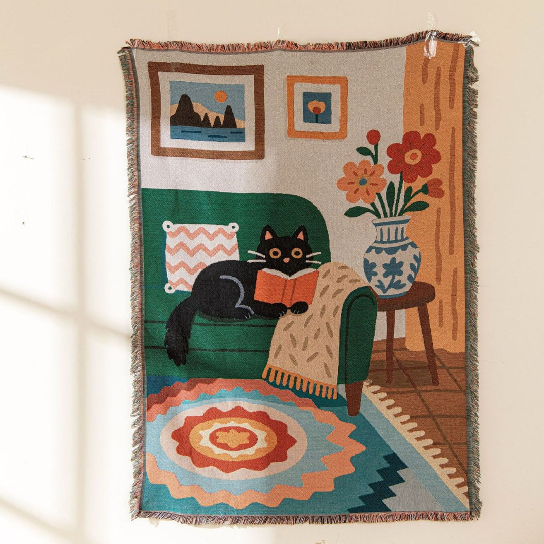Künstlerische katzenmotivierte Wandteppichdecke