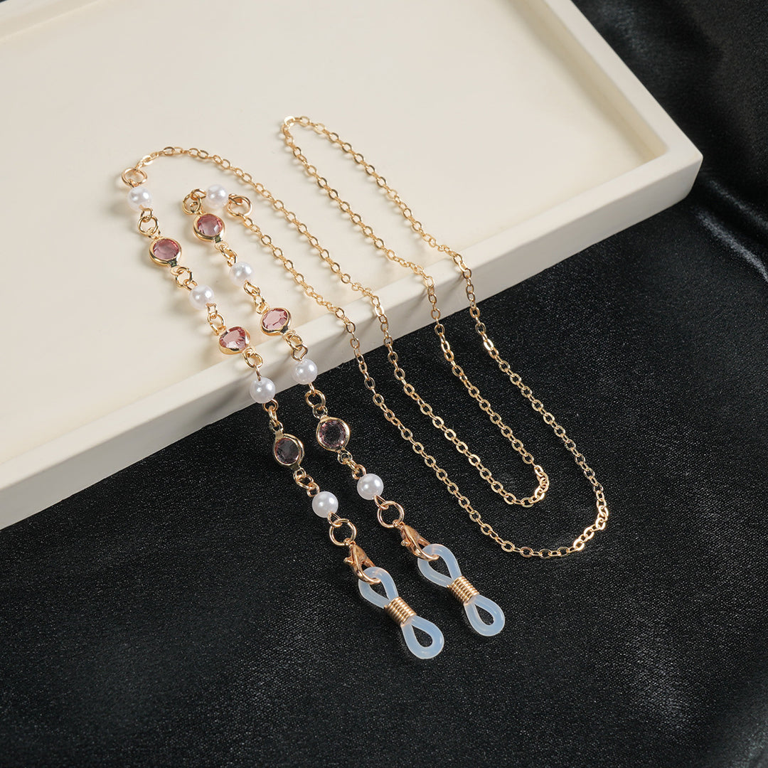 Elegante Edelstein Sonnenbrillen Kette Karnz