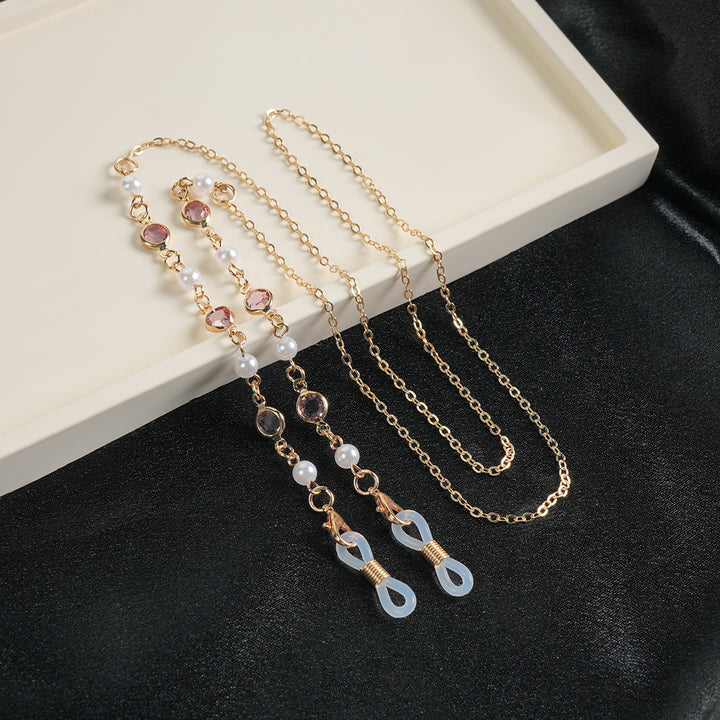 Elegante Edelstein Sonnenbrillen Kette Karnz