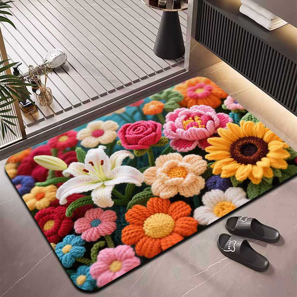 Badezimmer Floral Bestickte Matte
