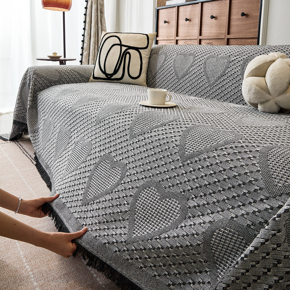 Gemütliche Herzmuster Sofa-Wurfdecke