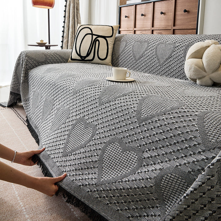 Gemütliche Herzmuster Sofa-Wurfdecke