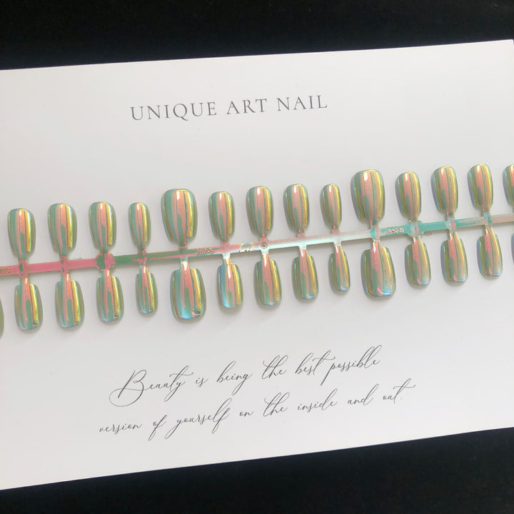 Glänzendes Metallisches Press-On Nagelset