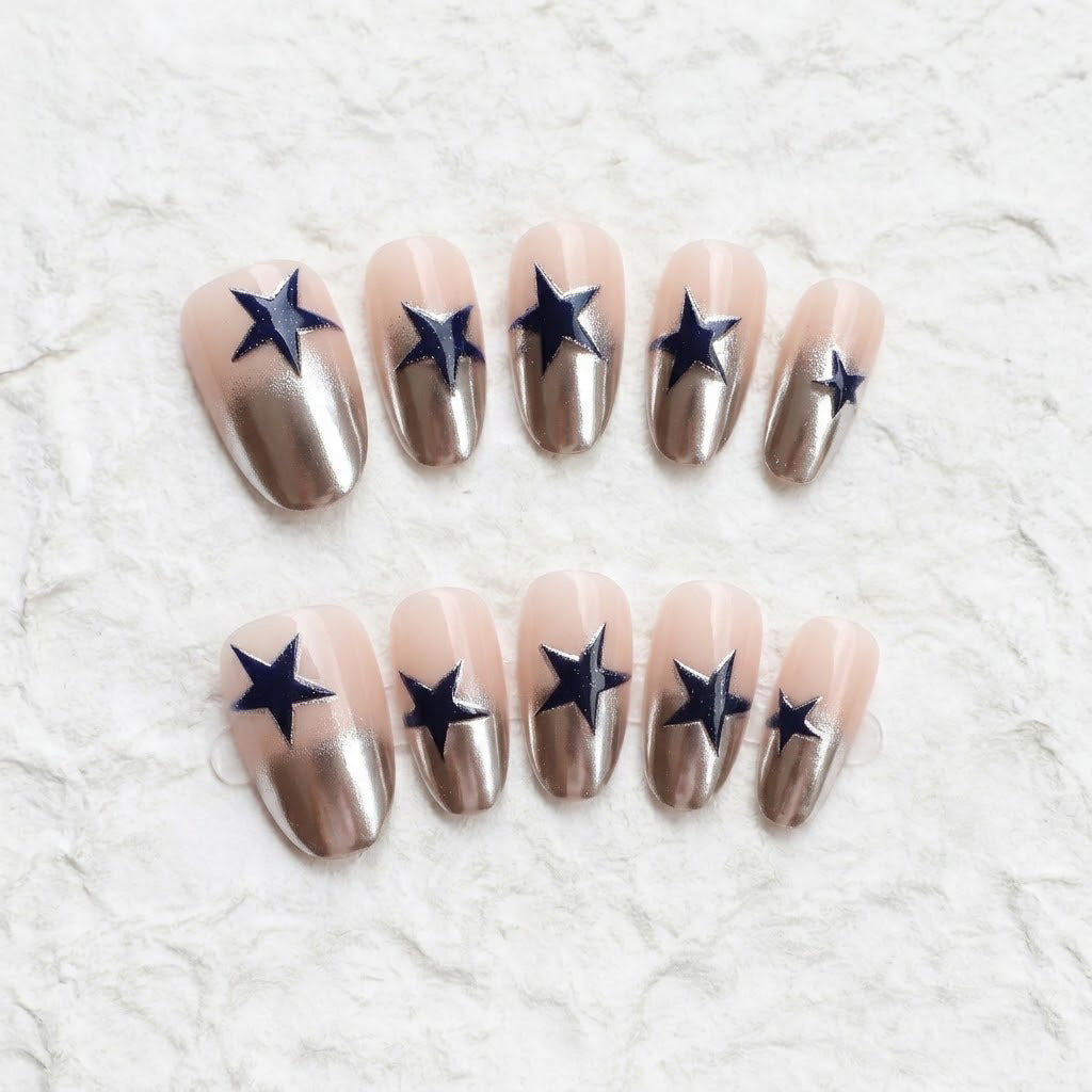 Stylische Press-On Nagelkunst Karnz