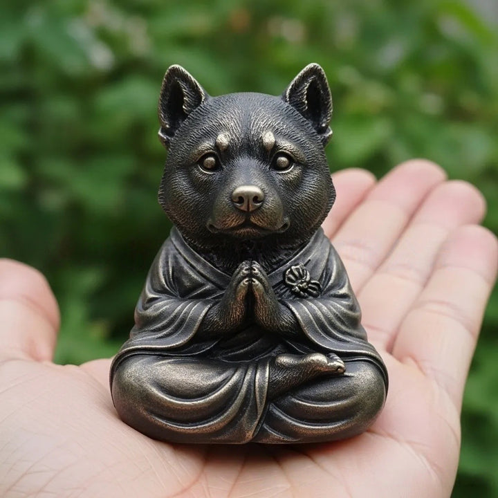 Dekorative meditierende Hundefigur Karnz