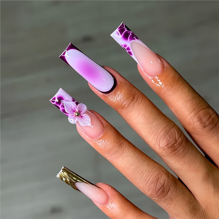 Floral Acryl Nagelkunst Verlängerungen Karnz
