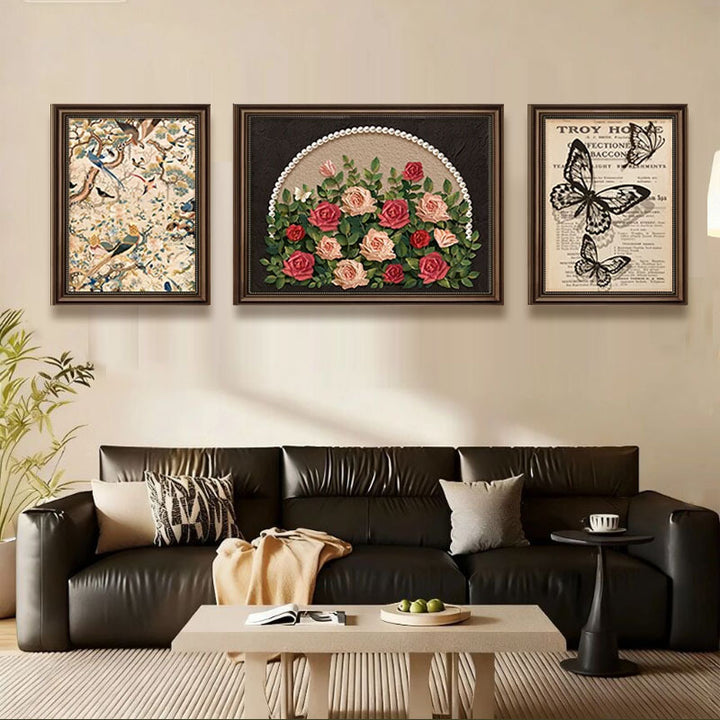 Vintage inspirierte Blumen Wanddekoration