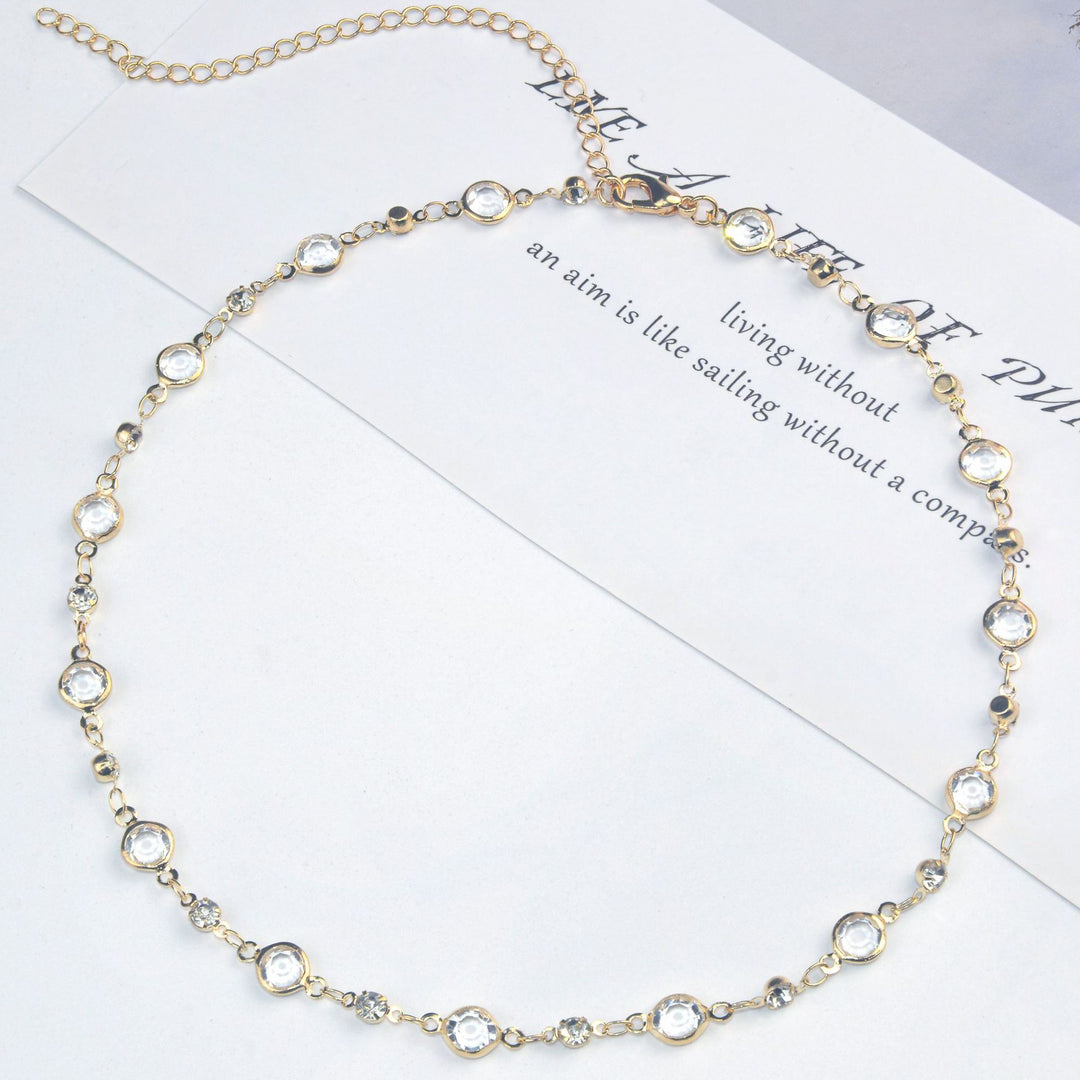 Elegante Stein Strass Halskette Karnz