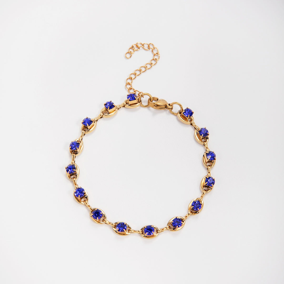 Eleganter Edelstein Akzent Link Armband Karnz