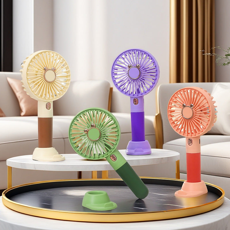 Damen Tragbarer Mini-Handventilator mit ergonomischem Griff und süßem Tierdesign Karnz