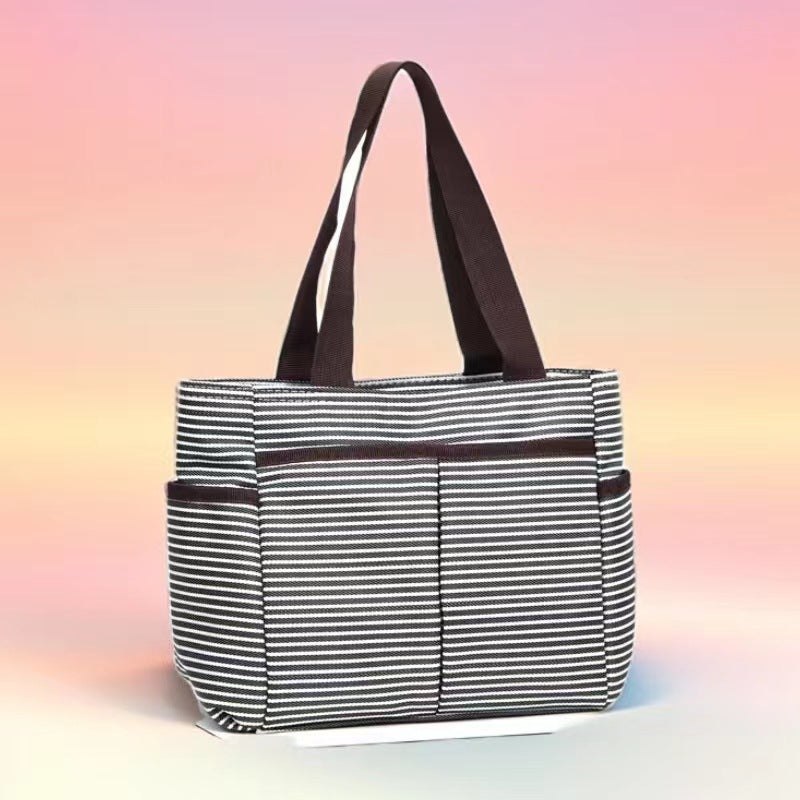 Stylische gestreifte Mehrfach-Tasche Karnz
