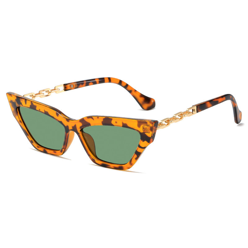 Damen edgy Katzenaugen-Sonnenbrille mit goldenen Details Karnz