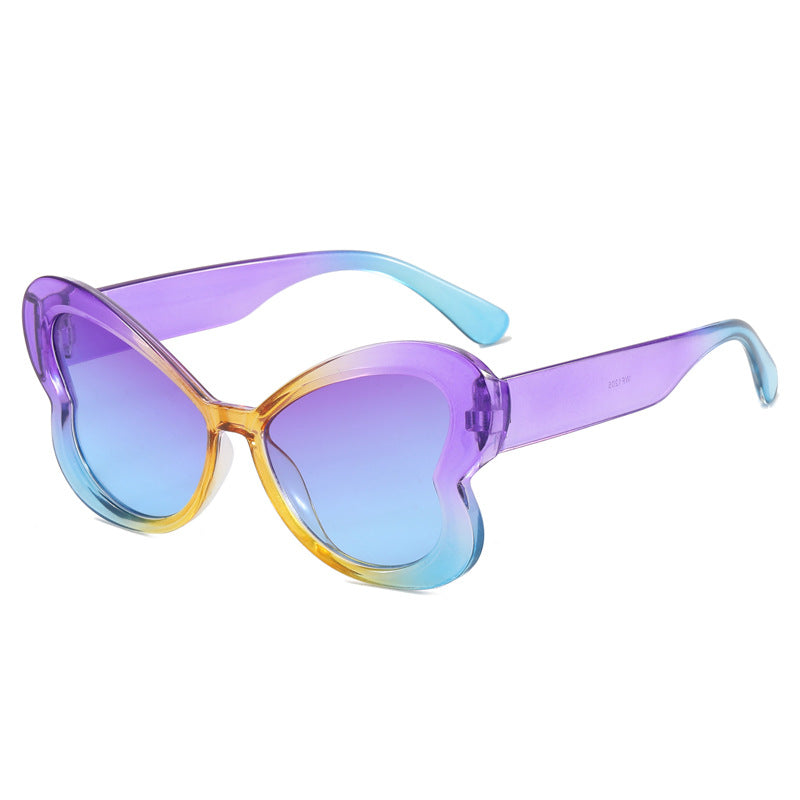 Damen Oversized-Sonnenbrille im verspielten Schmetterlingsdesign Karnz
