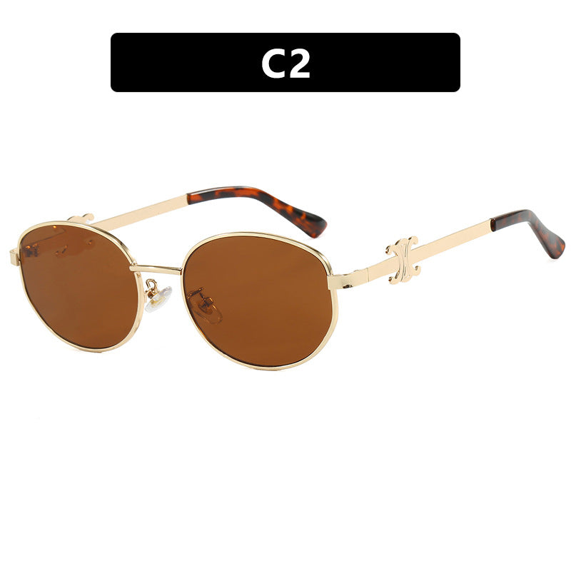 Damen stilvolle Designer Sonnenbrille mit elegantem Metallrahmen Karnz
