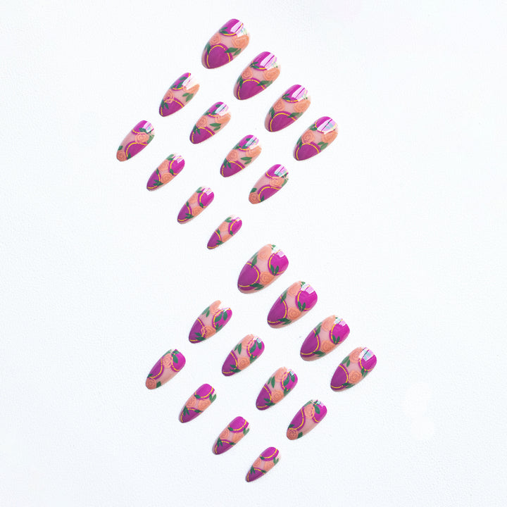 Floral Rose Acryl-Nagelkunst