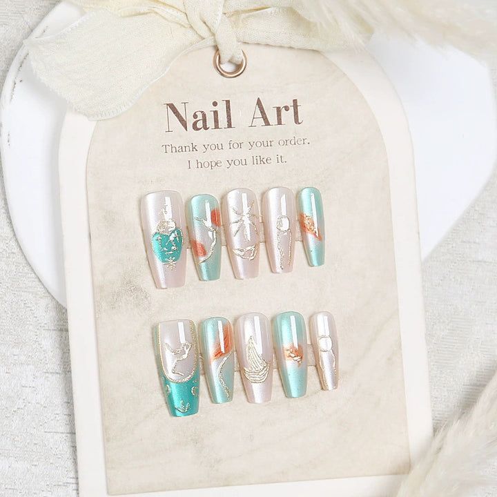 Aufwendiges Design Press-On Nagelset Karnz