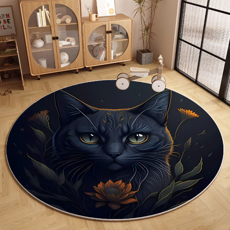 Runder Katzen-Themen Teppich