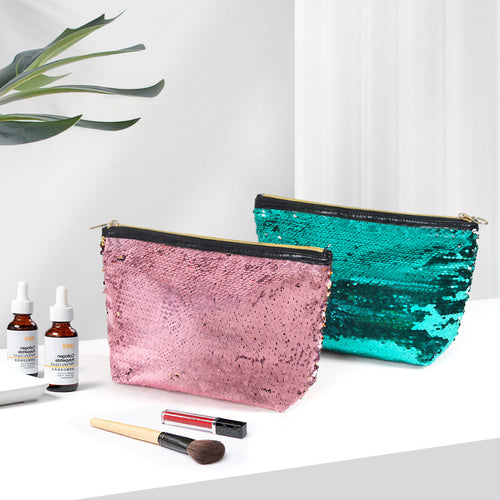 Umkehrbare Pailletten-Make-up-Tasche