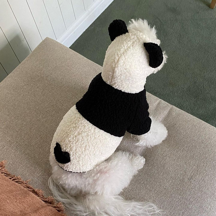 Sherpa-Fleece-Panda-Hoodie-Harness-freundlicher Hundemantel