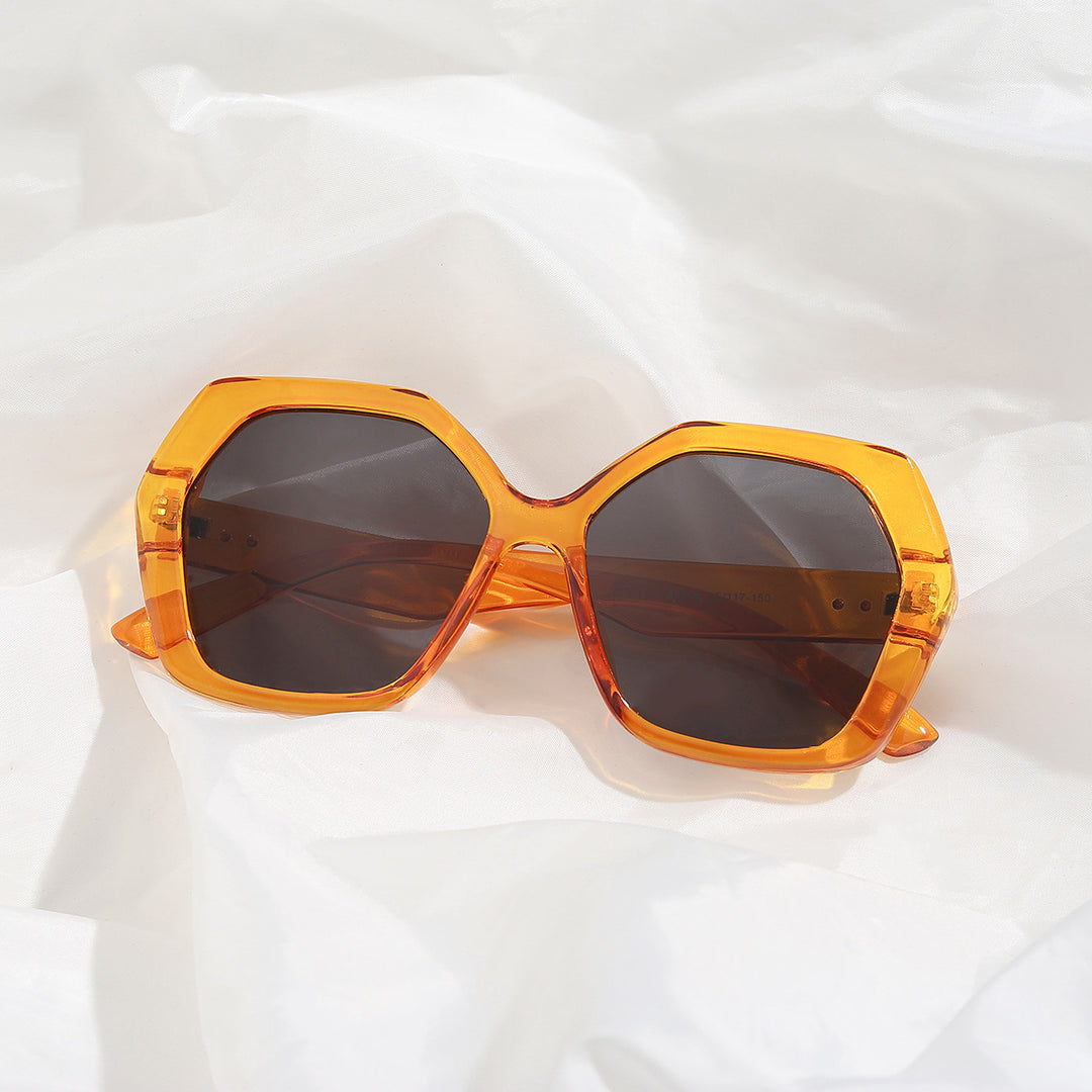 Damen geometrische Sonnenbrille mit auffälligem Design Karnz