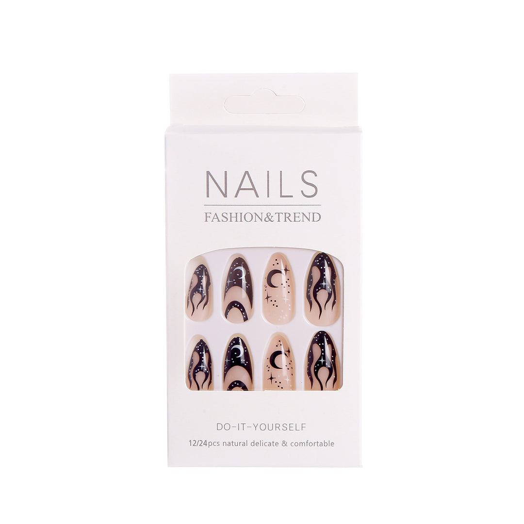Künstlerisches Flammen-Design Press-On Nagelset Karnz