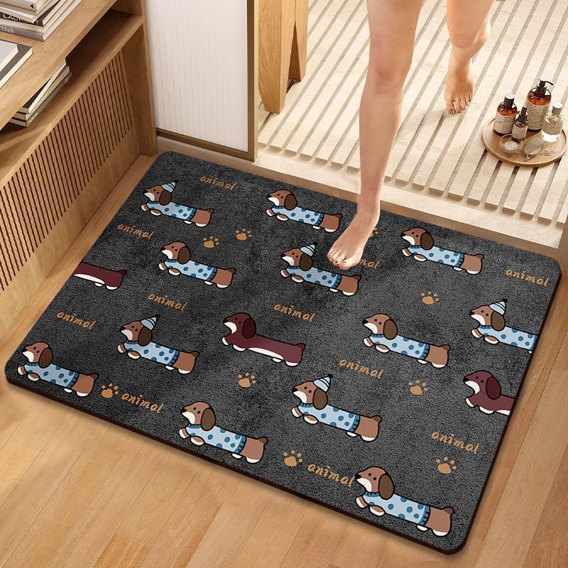 Niedlicher Cartoon-Hund-Themen Plush-Badematte