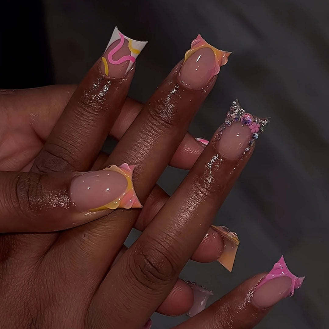 Dekorative Acryl Press-On Nagelverlängerungen für Damen Karnz