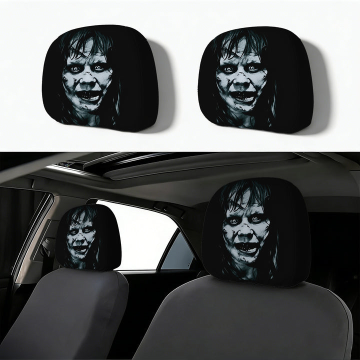 Auto-Kopfstützenbezug mit Retro-Horror-Motiv