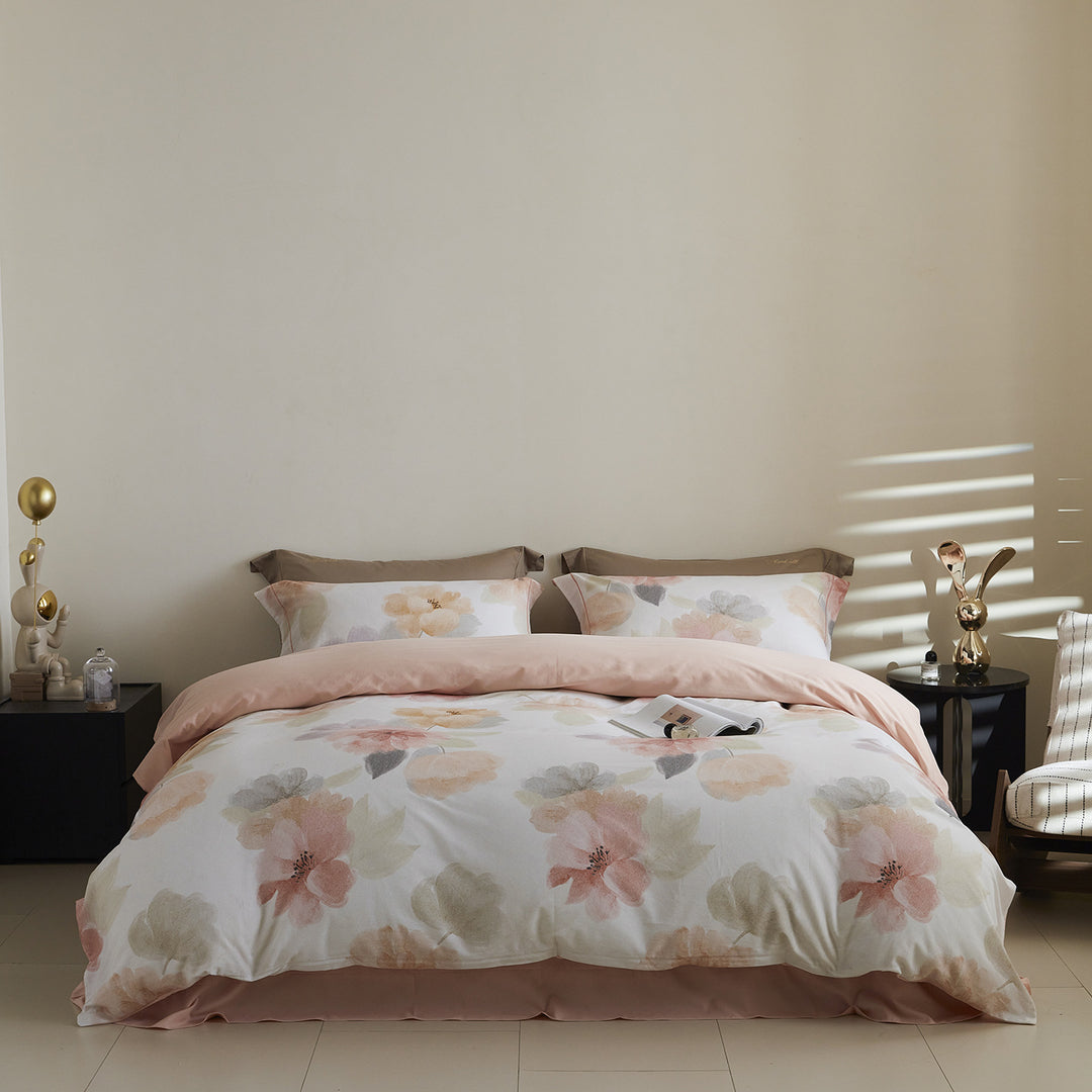 Ombre gestreiftes Baumwollsatin Bettbezug-Set