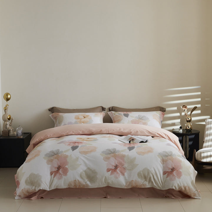 Ombre gestreiftes Baumwollsatin Bettbezug-Set