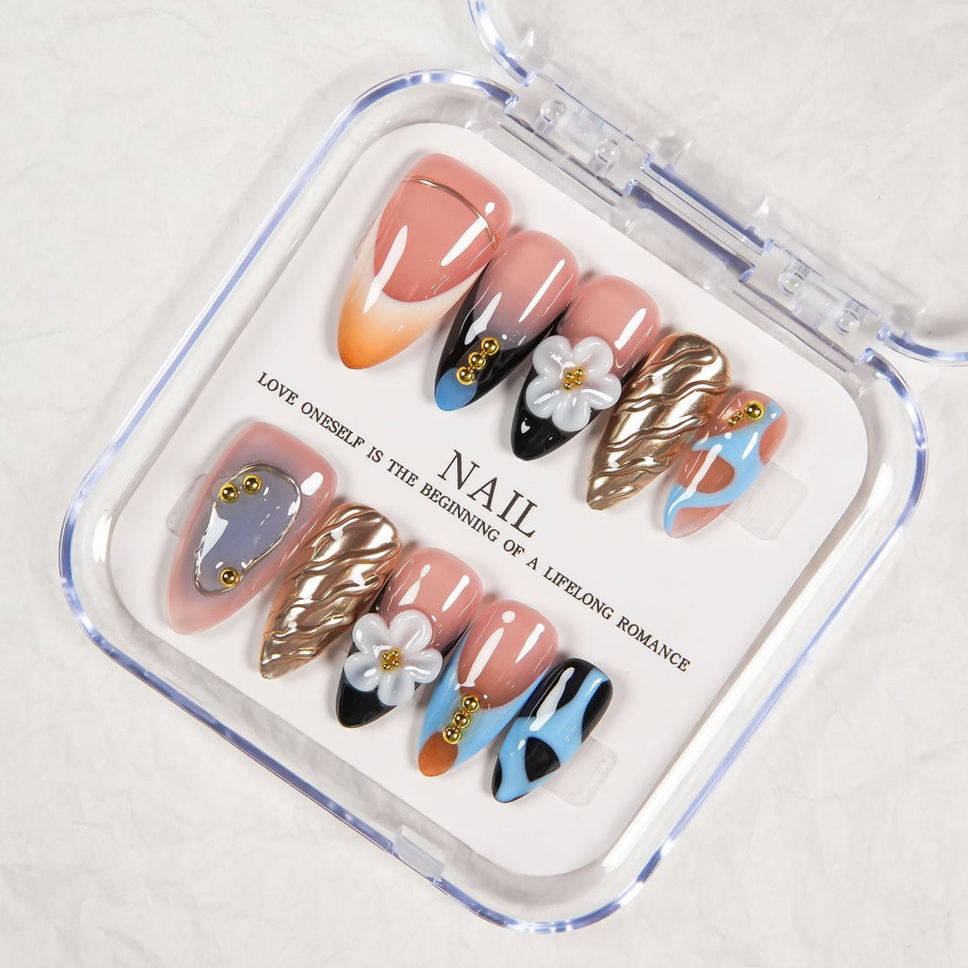Künstlerisches Glam Nail Set