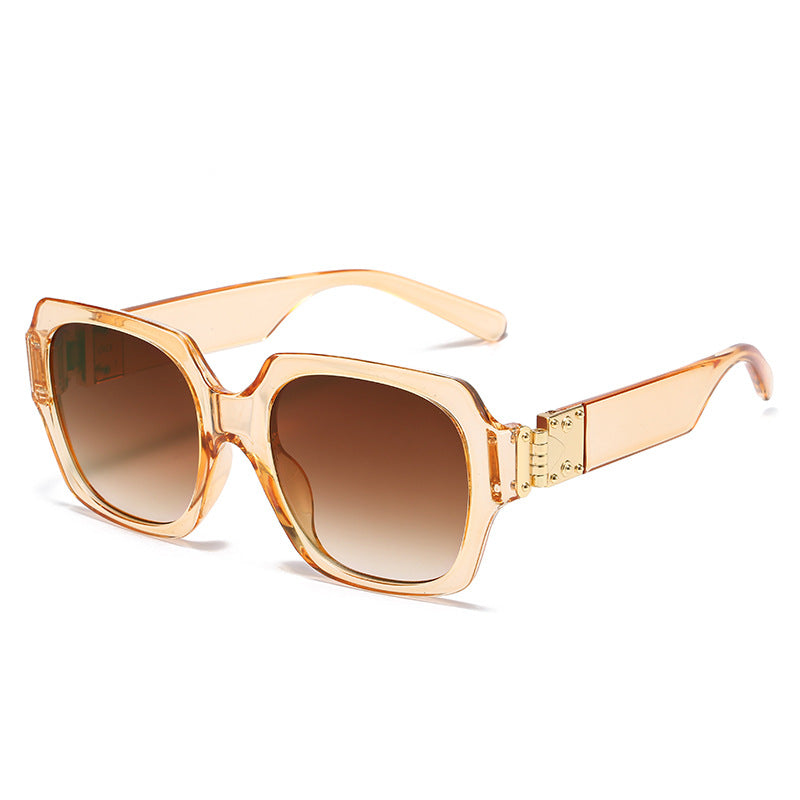 Damen modische oversized Sonnenbrille mit luxuriösen Metallelementen Karnz