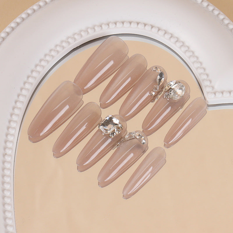 Glamouröser Stiletto Press-On Nagelset mit Strassakzenten Karnz