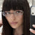 Damen modische Sonnenbrille mit filigranem Metallrahmen und transparenten Gläsern Karnz