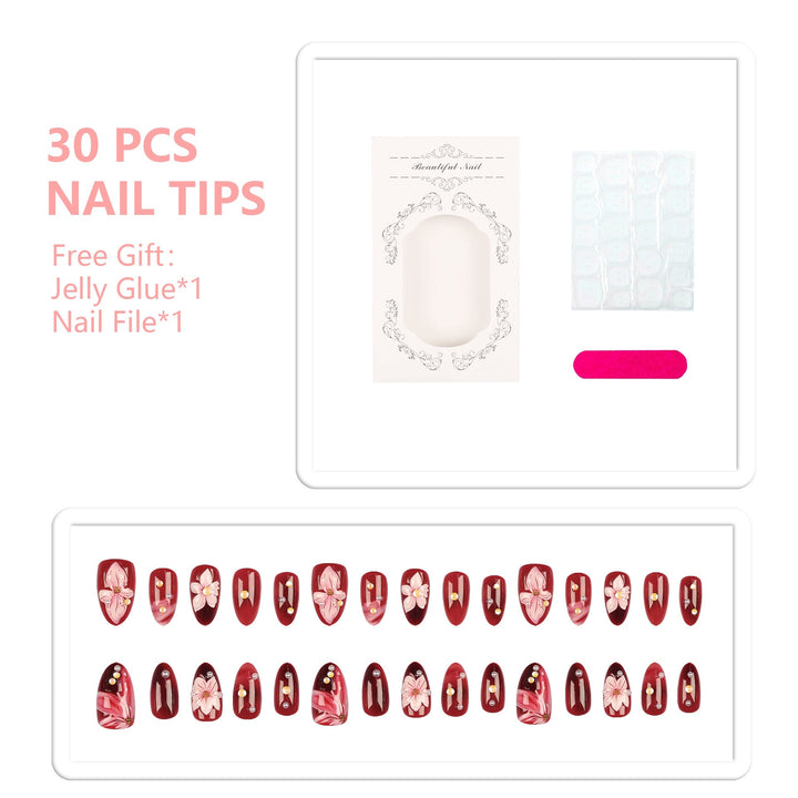 Elegante florale Acryl-Nagelspitzen-Set